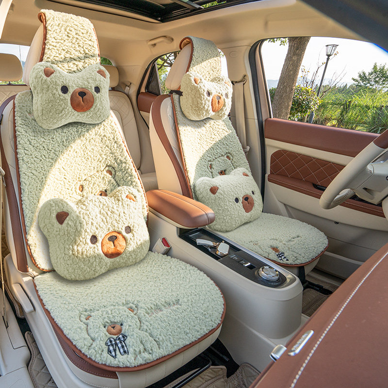 新款汽车坐垫冬天保暖短毛绒座垫冬季半包坐垫可爱卡通女士座椅套,淘宝优惠券,粉丝福利购,淘宝优惠卷