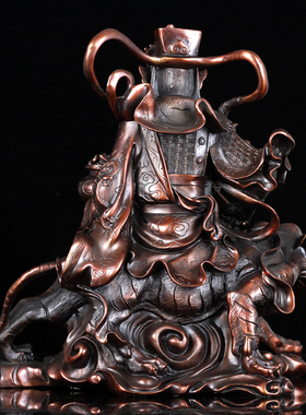 纯铜财神赵公明佛像风水工艺品