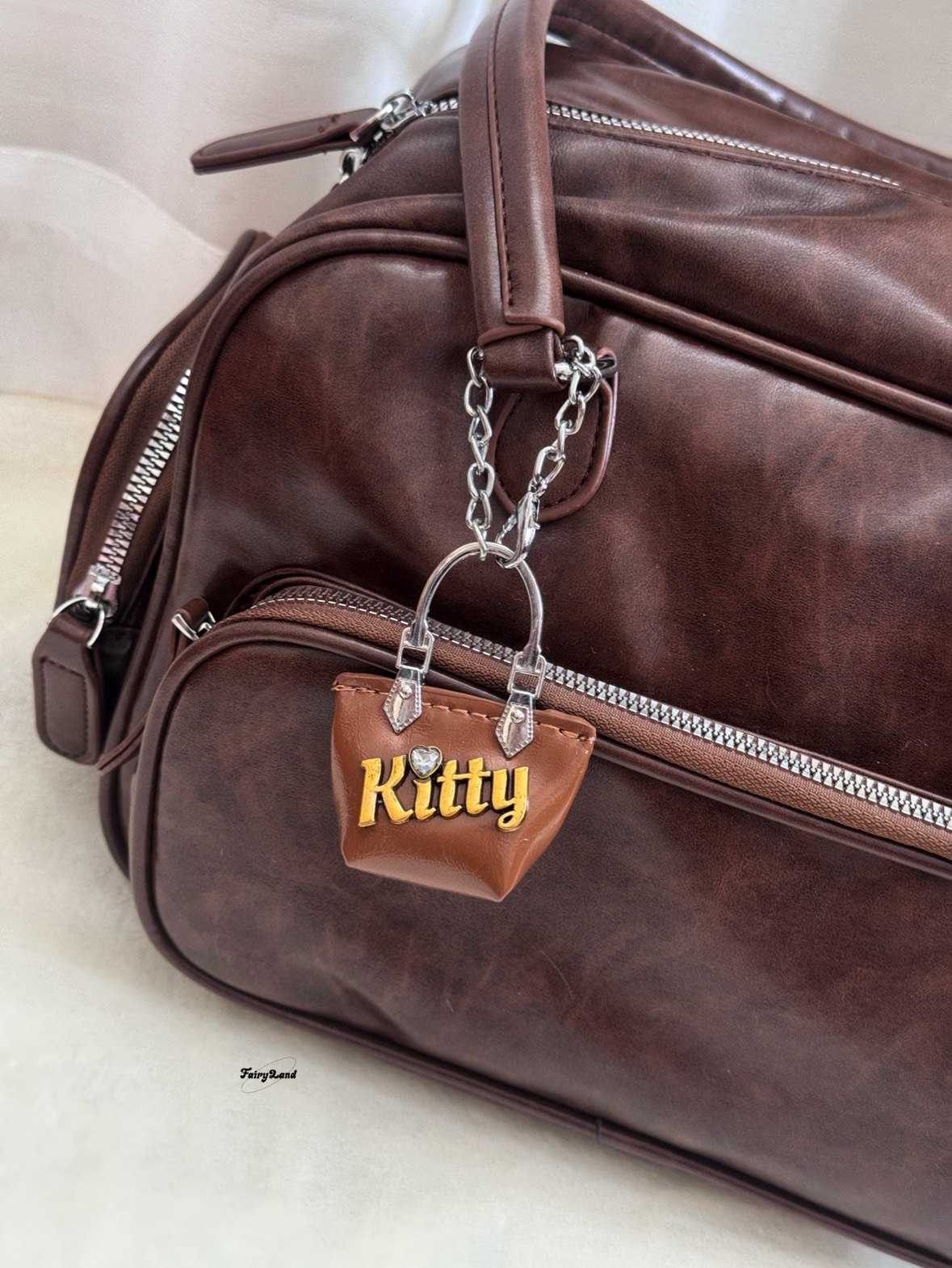 原创mini皮革牛仔kt小包包挂件可爱包挂饰芭比粉甜美少女心钥匙扣,淘宝优惠券,粉丝福利购,淘宝优惠卷