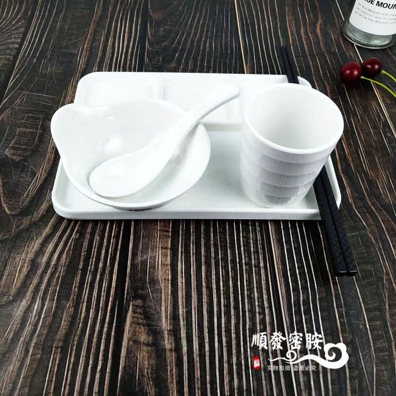 优质A5料密胺餐具丰茂烤串盘猪六福木屋烧烤四格调料盘片鸭烤鸭盘 - 图0