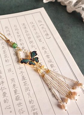 中国风古典淡雅旗袍压襟民族风中式吊坠流苏挂件气质胸针装饰品