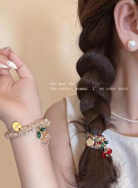 韩系彩色手链两用发圈扎马尾