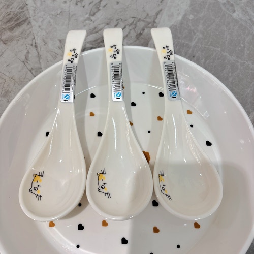 显初汤勺防摔食品级耐高温仿瓷密胺A5粥勺勾勺馄饨汤勺调羹塑料 - 图0