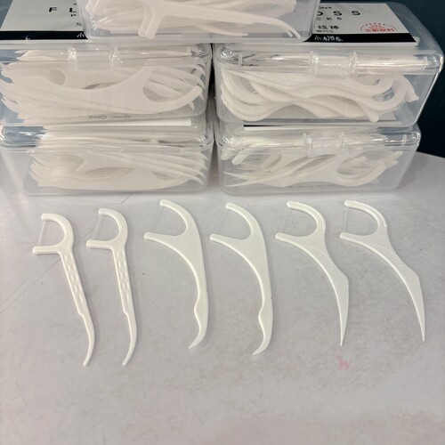 一次性牙线棒超细家庭装牙签棒剔牙线便携式牙线盒装高弹牙线50支 - 图0