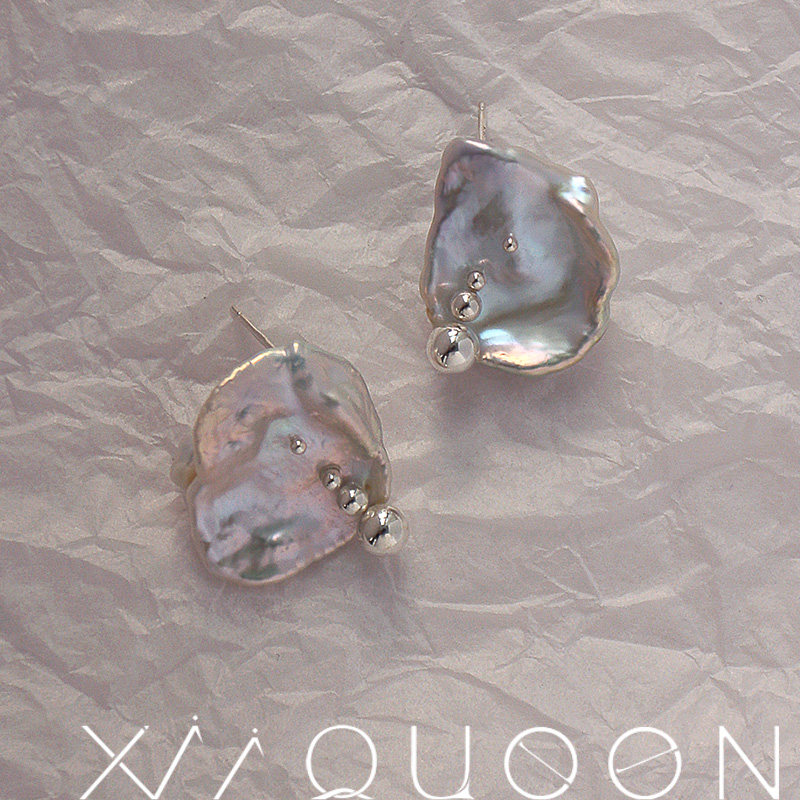 大自然的形态夸张淡水巴洛克珍珠耳钉极简设计珍珠耳夹小众纯银,淘宝优惠券,粉丝福利购,淘宝优惠卷