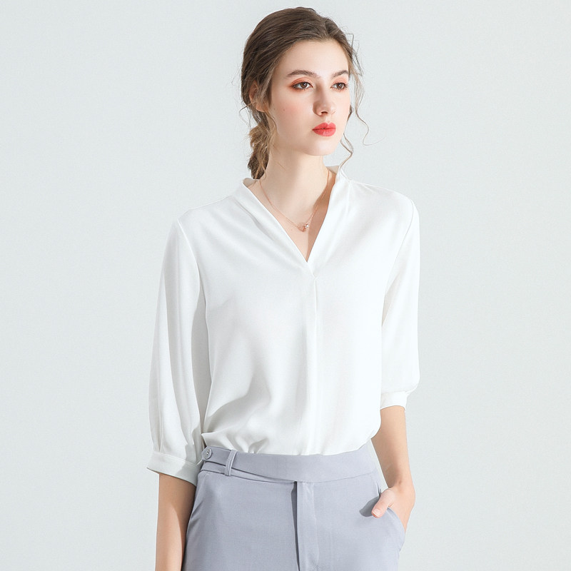 职业雪纺七分袖女2022年夏新款衬衫 格莱米衬衫