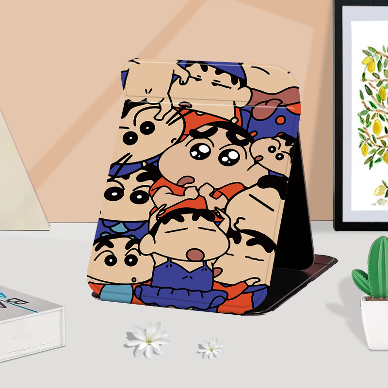 蜡笔小新男折叠化妆镜子收纳学生便携式宿舍桌面用台式随身梳妆镜 - 图1