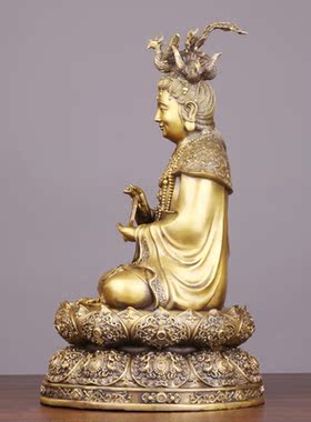 铜无生老母中式家居供奉摆件