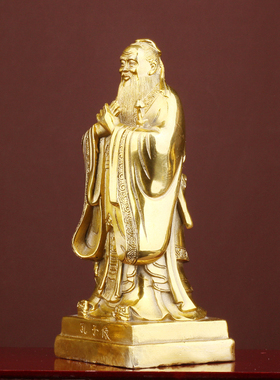 黄铜孔夫子像中式家居摆件