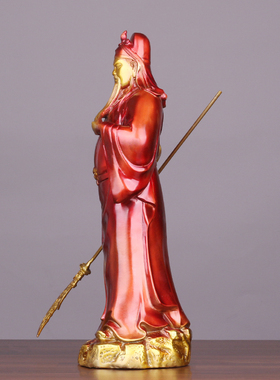 铜提刀关公彩绘关二爷武财神中式