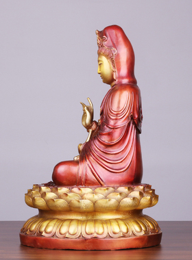 黄铜坐莲观音南海观世音菩萨