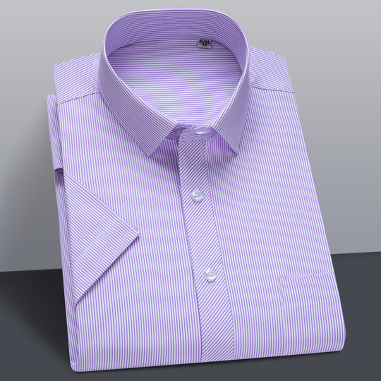 夏季衬衫男士衬衫男短袖衬衣男宽松商务休闲爸爸衫寸中年条纹格子