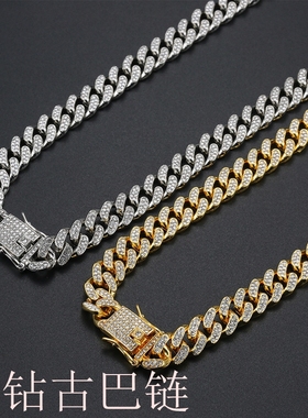 潮人项链钛钢简约古巴链嘻哈男士