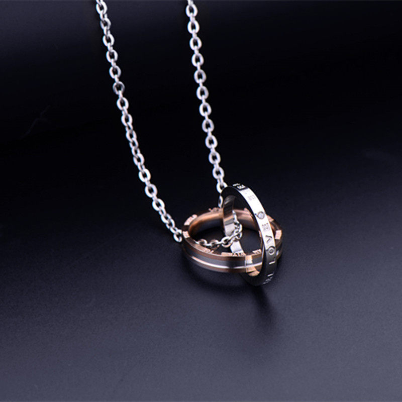 刻字霸气男士钛钢吊坠个性潮男项链 德祺银项链