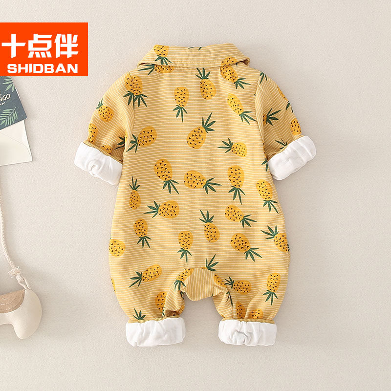 新生婴儿秋装长袖3-5个月外出爬服 十点伴周家连身衣/爬服/哈衣