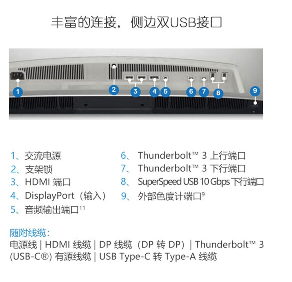 DELL/戴尔UP3221Q电脑显示器32英寸4K高清HDR旋转升降屏幕TypeC-图1