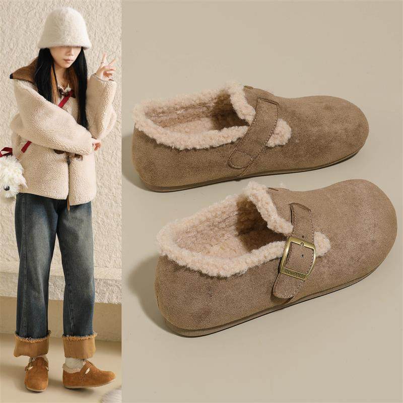 覆古冬季勃肯鞋女保暖加绒鞋子女2025新款爆款百搭二棉孕妇乐福鞋,淘宝优惠券,粉丝福利购,淘宝优惠卷