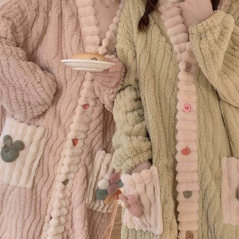 珊瑚绒睡袍女秋冬季睡裙长款冬款大码加绒加厚法兰绒浴袍睡衣外套,淘宝优惠券,粉丝福利购,淘宝优惠卷