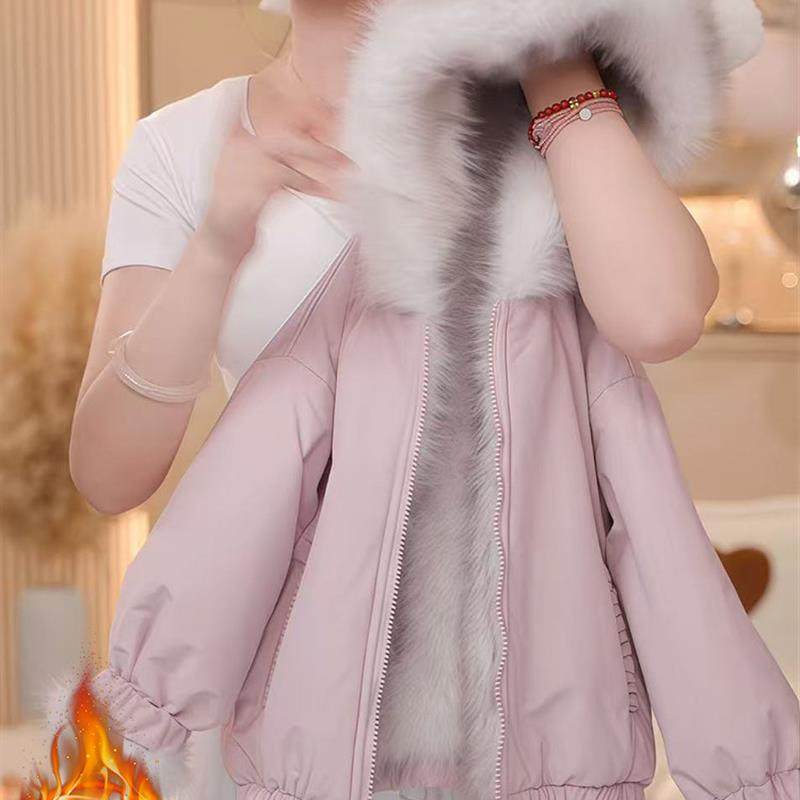 女童两面穿派克服外套2025新款秋冬加绒加厚棉服时髦毛毛衣彷皮草,淘宝优惠券,粉丝福利购,淘宝优惠卷