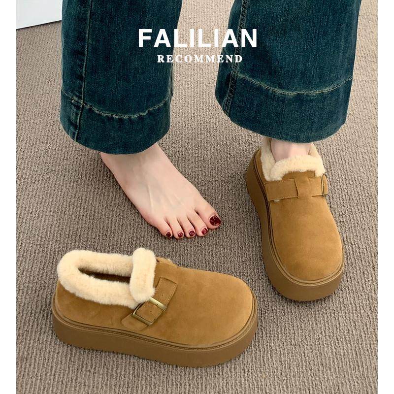 厚底加绒豆豆勃肯鞋女2025新款秋冬季外穿毛毛鞋子保暖棉鞋雪地靴,淘宝优惠券,粉丝福利购,淘宝优惠卷