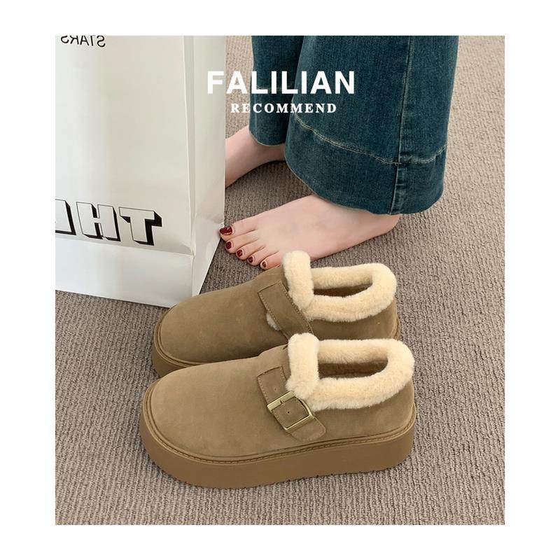 厚底加绒豆豆勃肯鞋女2025新款秋冬季外穿毛毛鞋子保暖棉鞋雪地靴,淘宝优惠券,粉丝福利购,淘宝优惠卷