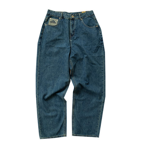 秋季美式休闲痞帅水洗复古直筒牛仔裤男ins潮牌宽松简约百搭裤子 - 图3