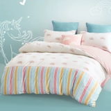 Хлопковый милый комплект, хлопковая простыня, пододеяльник для школьников, 4 предмета, постельные принадлежности, 3 предмета