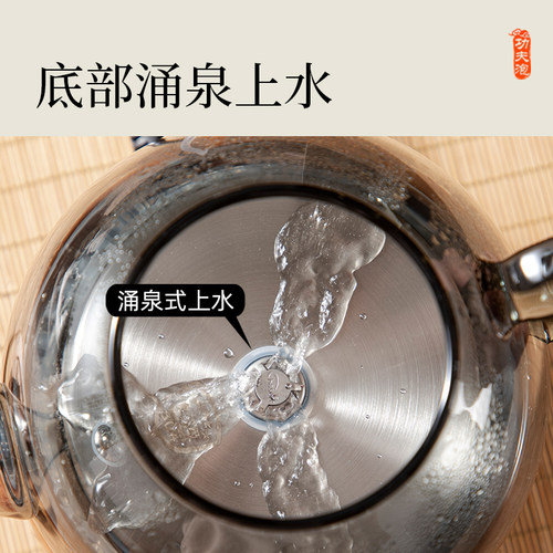 功夫茶玻璃烧水壶自动上水泡茶专用电热养生底部吸水小型电茶壶新 - 图1