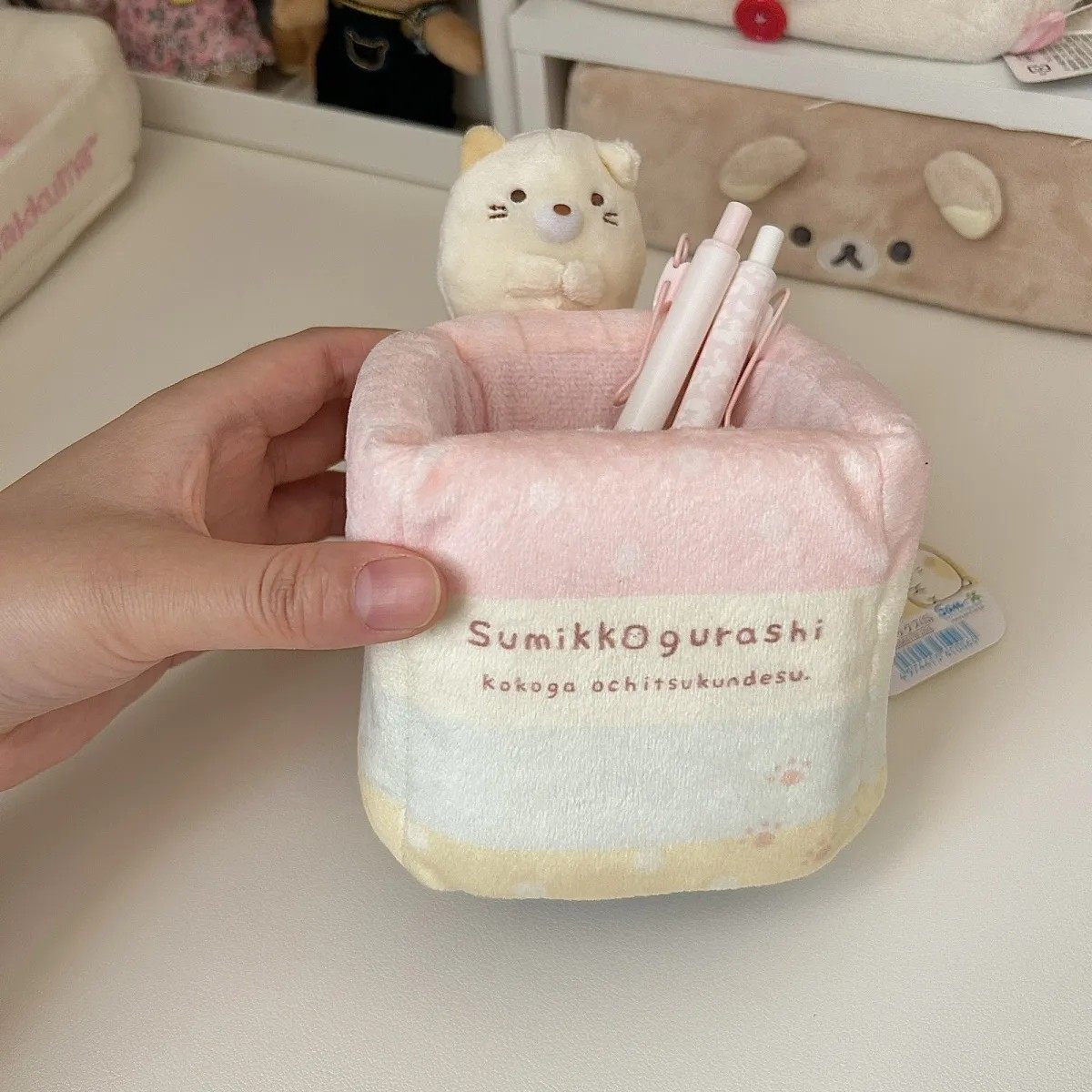 日系可爱san-x角落生物粉包袱白熊桌面置物盒杂物收纳笔筒可爱,淘宝优惠券,粉丝福利购,淘宝优惠卷