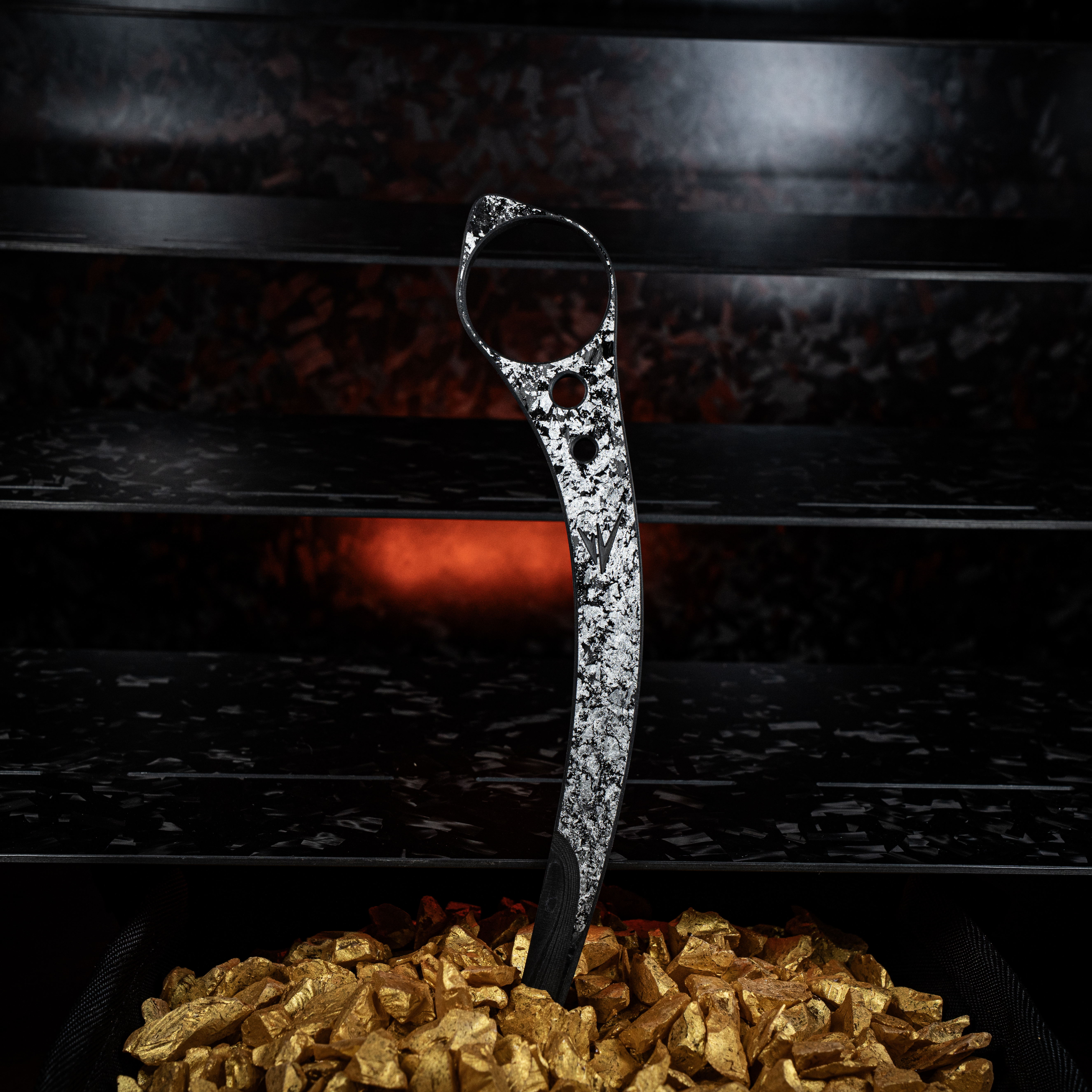 WEAVER织巢鸟 勾月 银箔碳纤维开箱刀EDC手刺旋转解压玩具 - 图1