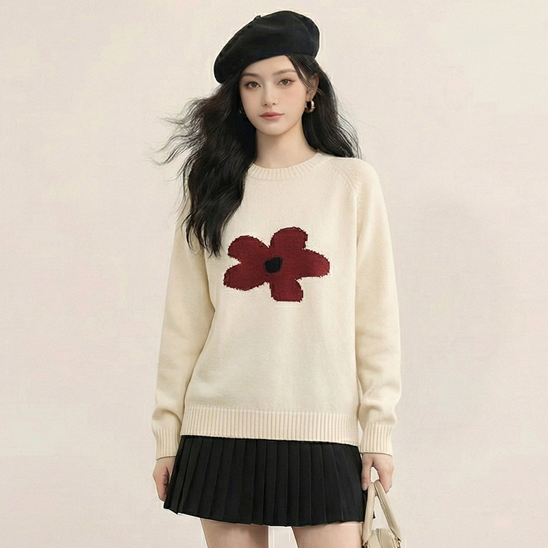 大码女装套头长袖上衣春款毛衣新款气质胖MM宽松显瘦毛衣打底衫女,淘宝优惠券,粉丝福利购,淘宝优惠卷