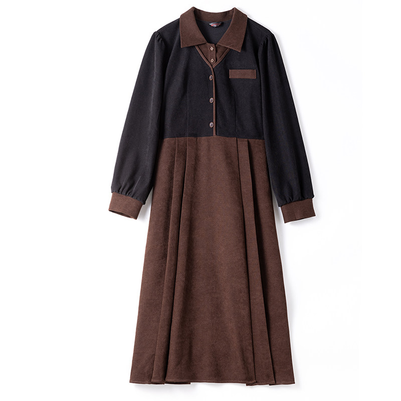 大码女装2025秋冬新款气质收腰显瘦胖妹妹长裙假两件套磨毛连衣裙,淘宝优惠券,粉丝福利购,淘宝优惠卷