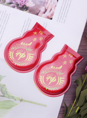 潮汕地区敬神物品 红色墙壁挂壁铁香炉一对 葫芦型门神合金红香插