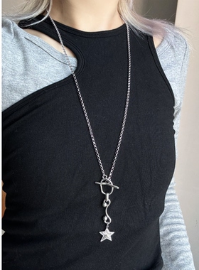 复古朋克摇滚星星五角星漩涡ot扣项链小众y2k甜酷叠戴日韩ins风
