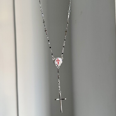 暗黑哥特复古巴洛克风贝壳十字架长项链小众y2k辣妹甜酷ins个性