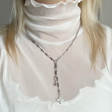 日韩系ins风复古十字星五角星流苏拼接项链小众y2k甜酷简约日常