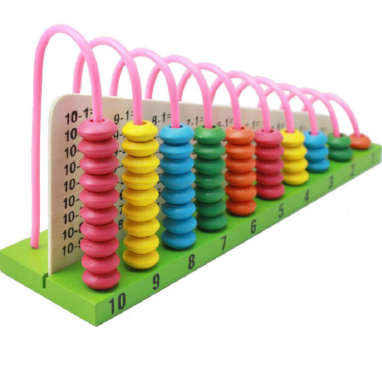 Abacus Counting Calculation Shelf Montessori Learn Math Toys - 图0