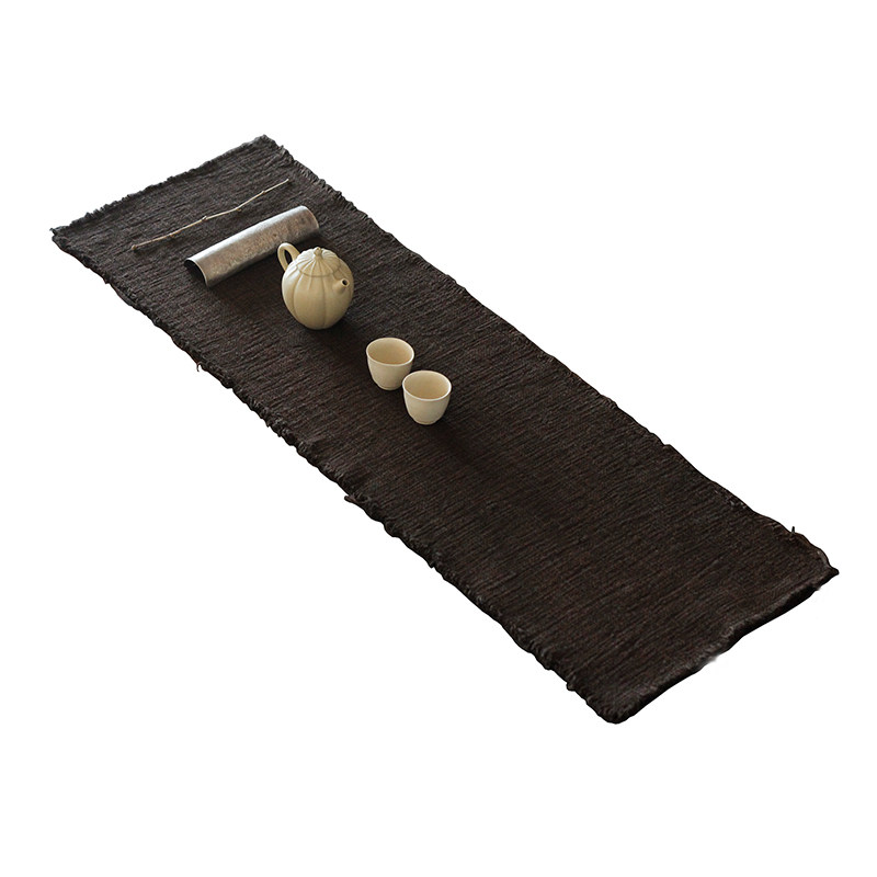 合行序 植物染茶席薯莨染手工布自然流苏小众草木染桌旗布垫,淘宝优惠券,粉丝福利购,淘宝优惠卷