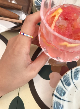 天然迷你珍珠ins日常叠戴戒指