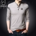 Playboy áo thun ngắn tay 2019 hè mới nam áo thun cotton nam sọc áo POLO thủy triều - Áo phông ngắn áo polo nam hàng hiệu Áo phông ngắn