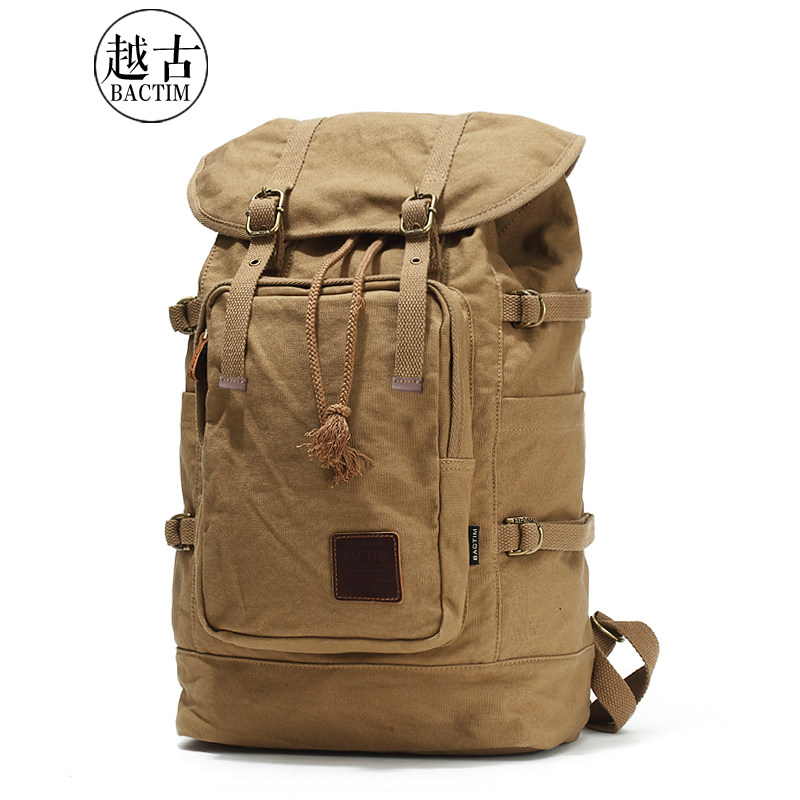 越古男士复古休闲登山包旅行帆布包 越古双肩背包