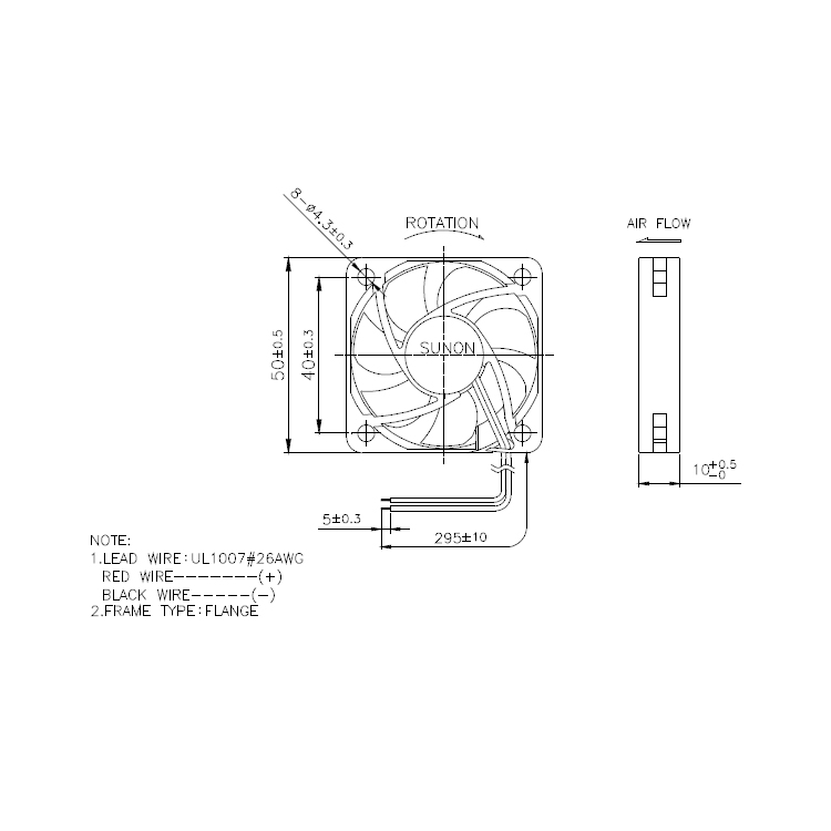 台湾SUNON建准 MF50102V1-1Q01C-A99 5010 24V 0.92W静音散热风扇-图1