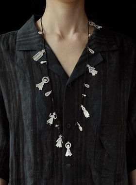 胡椒盐舞会编绳长项链925银原创小众设计师造型感饰品26新款配饰