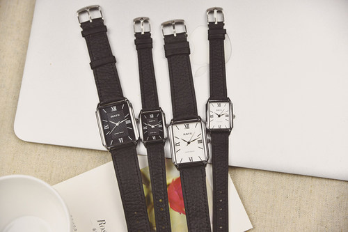 雷斯特RATE正品古董优雅罗马刻度方形简约情侣款皮带学生手表-图2