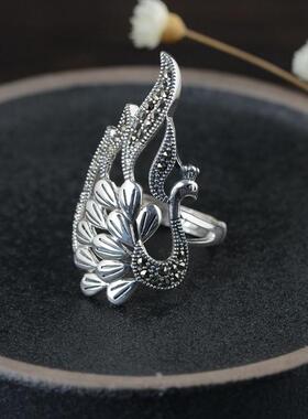 个性夸张复古开口泰银指环时尚