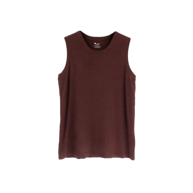 Caesar Men's Warm Ginger Light Skin Velvet Round Neck Thin Velvet Vest