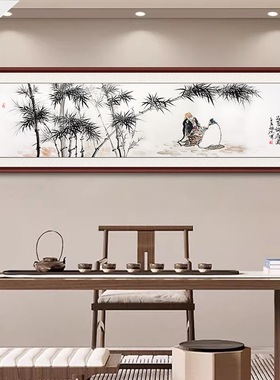 国画专业纯手工现代客厅墨竹