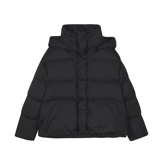 LESS95 chaqueta corta suelta con capucha de plumón de ganso blanco