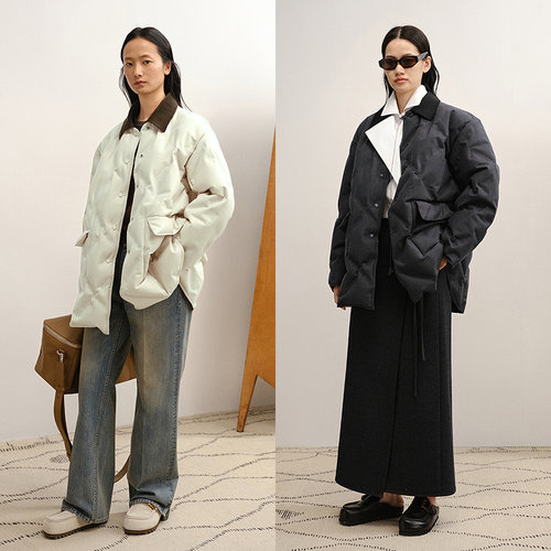 【商场同款/白鹅绒】LESS2025年冬新款巴恩风轻薄鹅绒服2P0C17770 - 图0