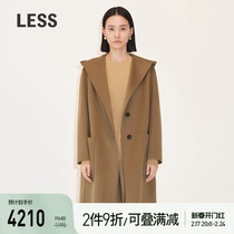 LESS winter Allaghan white mountain cashmere big coat woman retro hat long fur coat 2MA814370